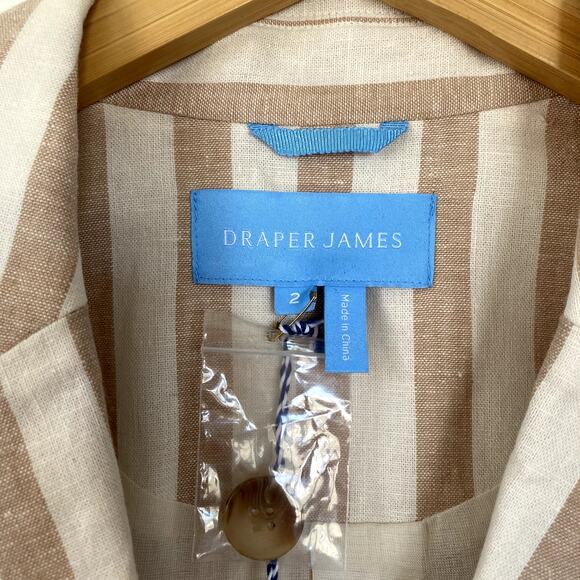 NWT Draper James Blazer in Awning Stripe Camel Size 2 - Picture 3 of 7